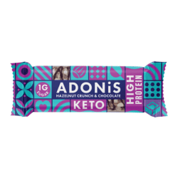 Adonis Hazelnut Crunch and Chocolate Keto Protein Bar