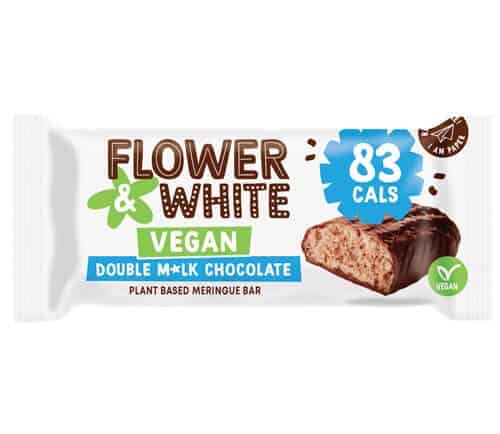 Flower and White Vegan Double Milk Chocolate Meringue Bar